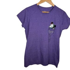 Minnie Mouse Happy Gamer Fake Pocket T-shirt Purple Women's Size L Funko